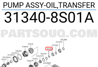 Nissan 313408S01A PUMP ASSY-OIL,TRANSFER