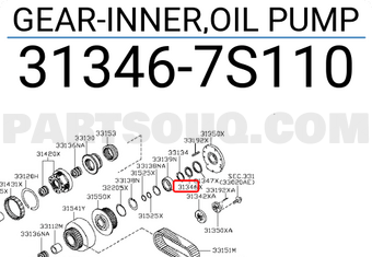 Nissan 313467S110 GEAR-INNER,OIL PUMP