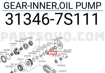 Nissan 313467S111 GEAR-INNER,OIL PUMP