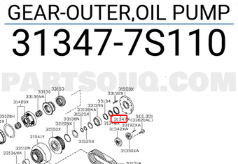 Nissan 313477S110 GEAR-OUTER,OIL PUMP