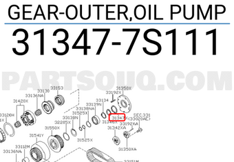 Nissan 313477S111 GEAR-OUTER,OIL PUMP