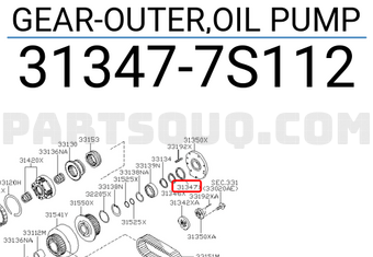 Nissan 313477S112 GEAR-OUTER,OIL PUMP