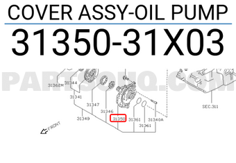 Nissan 3135031X03 COVER ASSY-OIL PUMP