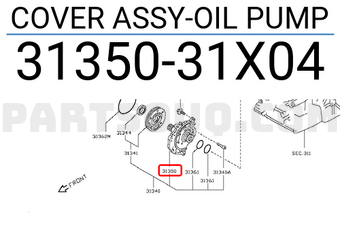 Nissan 3135031X04 COVER ASSY-OIL PUMP