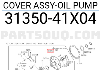 Nissan 3135041X04 COVER ASSY-OIL PUMP