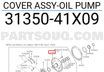 Nissan 3135041X09 COVER ASSY-OIL PUMP