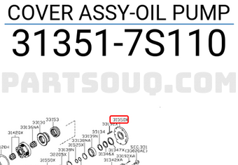 Nissan 313517S110 COVER ASSY-OIL PUMP