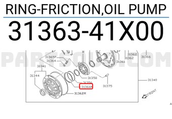 Nissan 3136341X00 RING-FRICTION,OIL PUMP