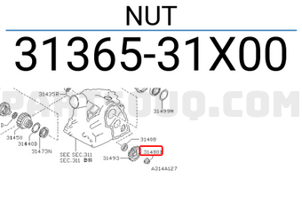 Nissan 3136531X00 NUT