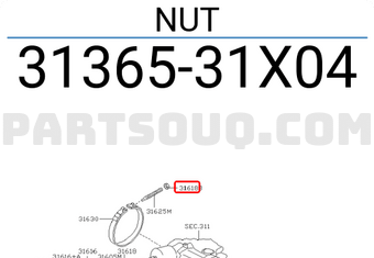 Nissan 3136531X04 NUT