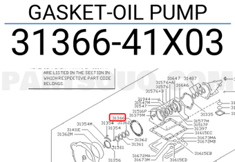 Nissan 3136641X03 GASKET-OIL PUMP