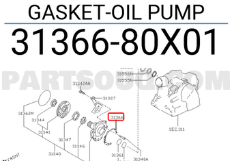 Nissan 3136680X01 GASKET-OIL PUMP