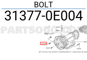 Nissan 313770E004 BOLT