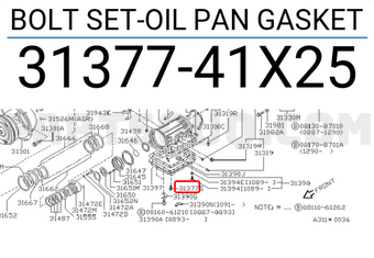 Nissan 3137741X25 BOLT SET-OIL PAN GASKET