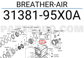 Nissan 3138195X0A BREATHER-AIR