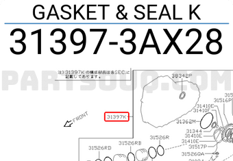 Nissan 313973AX28 GASKET & SEAL K