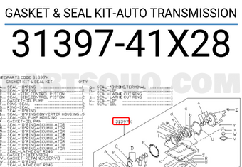 Nissan 3139741X28 GASKET & SEAL KIT-AUTO TRANSMISSION