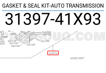 Nissan 3139741X93 GASKET & SEAL KIT-AUTO TRANSMISSION