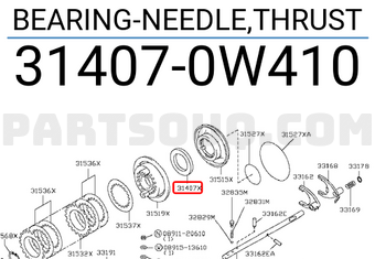 Nissan 314070W410 BEARING-NEEDLE,THRUST