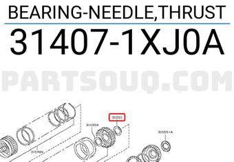 Nissan 314071XJ0A BEARING-NEEDLE,THRUST