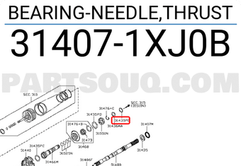 Nissan 314071XJ0B BEARING-NEEDLE,THRUST