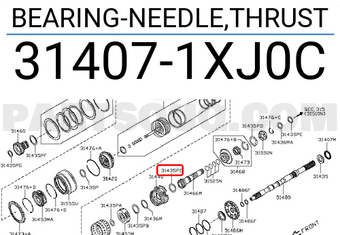 Nissan 314071XJ0C BEARING-NEEDLE,THRUST