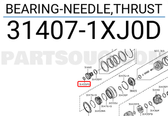 Nissan 314071XJ0D BEARING-NEEDLE,THRUST