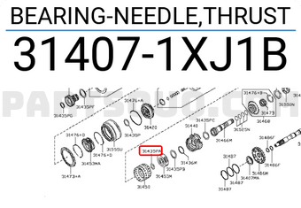 Nissan 314071XJ1B BEARING-NEEDLE,THRUST