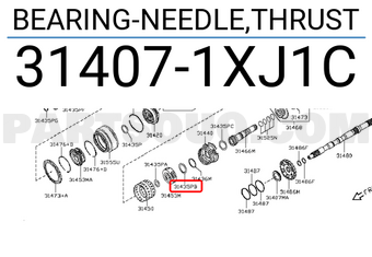 Nissan 314071XJ1C BEARING-NEEDLE,THRUST