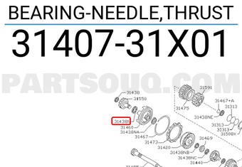 Nissan 3140731X01 BEARING-NEEDLE,THRUST