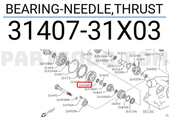 Nissan 3140731X03 BEARING-NEEDLE,THRUST
