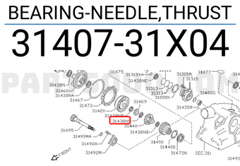 Nissan 3140731X04 BEARING-NEEDLE,THRUST