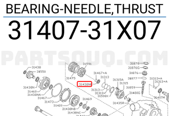 Nissan 3140731X07 BEARING-NEEDLE,THRUST