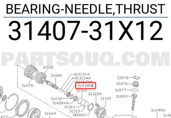 Nissan 3140731X12 BEARING-NEEDLE,THRUST