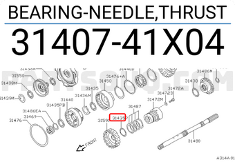 Nissan 3140741X04 BEARING-NEEDLE,THRUST