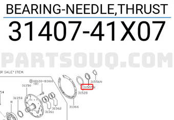 Nissan 3140741X07 BEARING-NEEDLE,THRUST