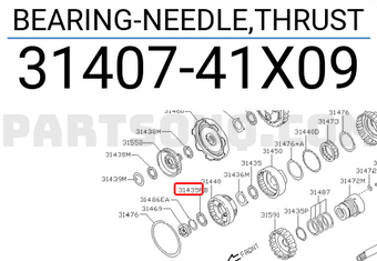 Nissan 3140741X09 BEARING-NEEDLE,THRUST