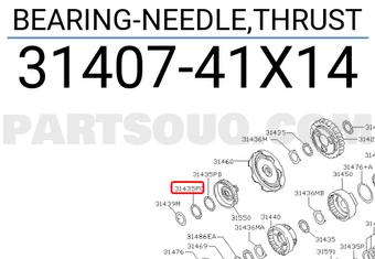 Nissan 3140741X14 BEARING-NEEDLE,THRUST