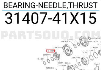 Nissan 3140741X15 BEARING-NEEDLE,THRUST