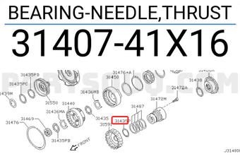 Nissan 3140741X16 BEARING-NEEDLE,THRUST