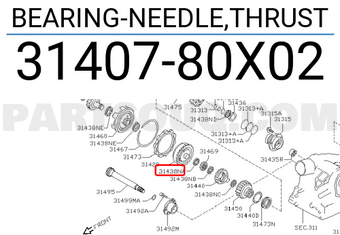 Nissan 3140780X02 BEARING-NEEDLE,THRUST