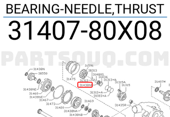 Nissan 3140780X08 BEARING-NEEDLE,THRUST