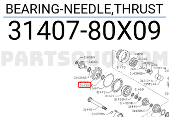 Nissan 3140780X09 BEARING-NEEDLE,THRUST