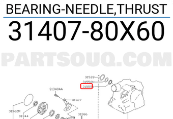 Nissan 3140780X60 BEARING-NEEDLE,THRUST