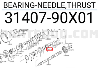 Nissan 3140790X01 BEARING-NEEDLE,THRUST