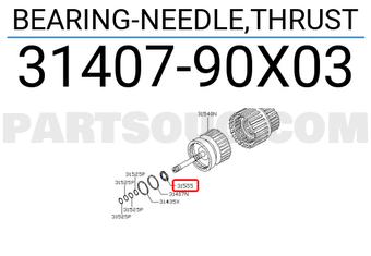 Nissan 3140790X03 BEARING-NEEDLE,THRUST