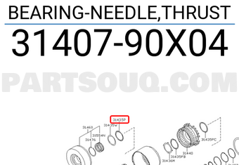 Nissan 3140790X04 BEARING-NEEDLE,THRUST