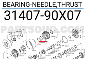 Nissan 3140790X07 BEARING-NEEDLE,THRUST