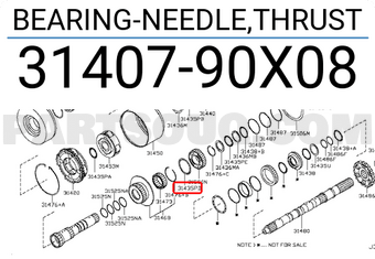 Nissan 3140790X08 BEARING-NEEDLE,THRUST