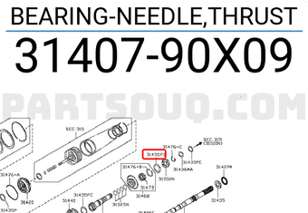Nissan 3140790X09 BEARING-NEEDLE,THRUST